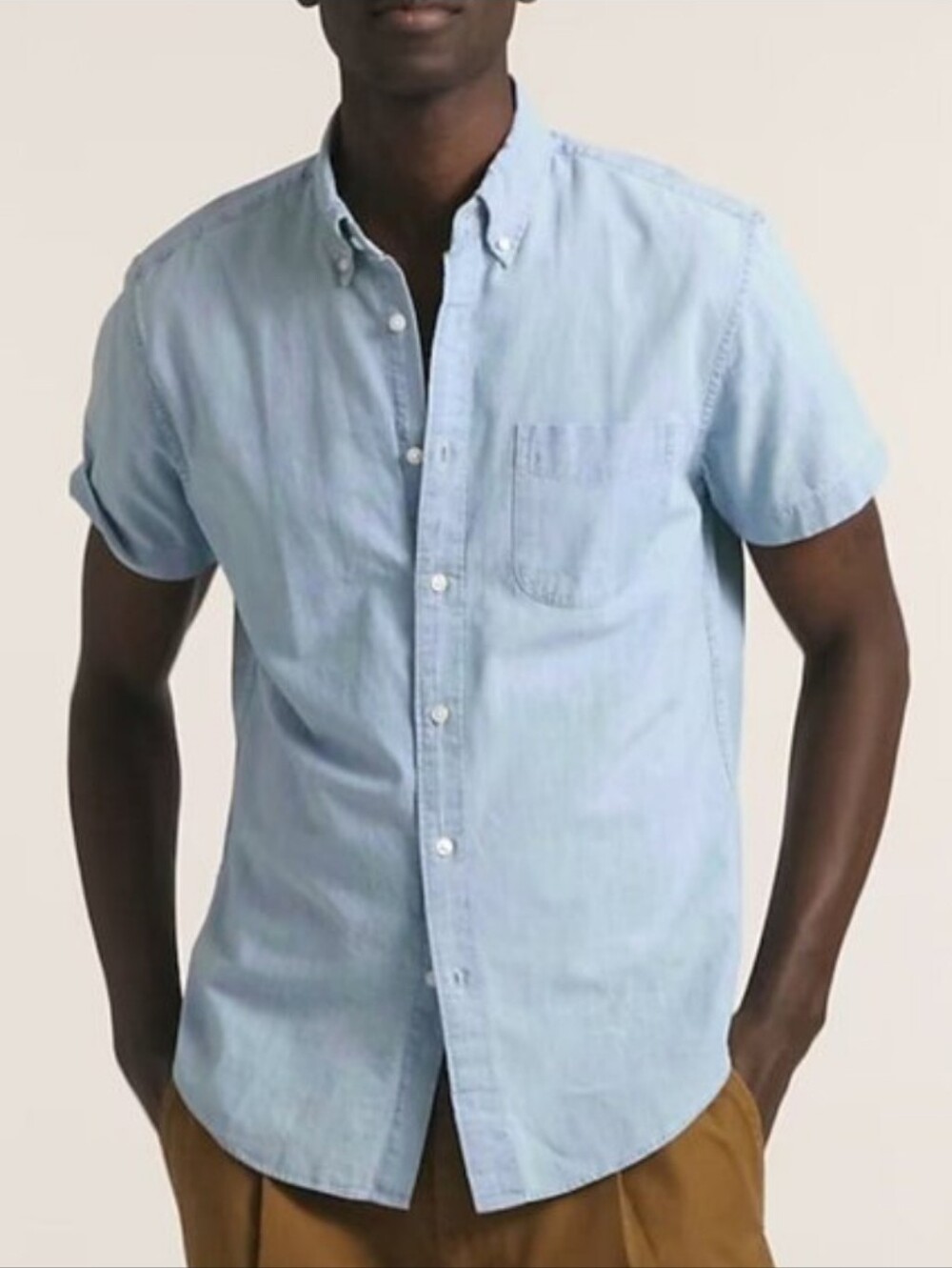 J. Crew Light Blue Short-Sleeve Button-Down Shirt